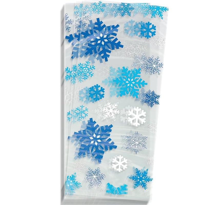 Snowflake Winter Cellophane Bags - 11" x 5", 20 Pcs